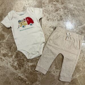 Indigo Baby Cream Outfit Set
